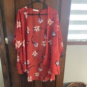 Red Floral Kimono